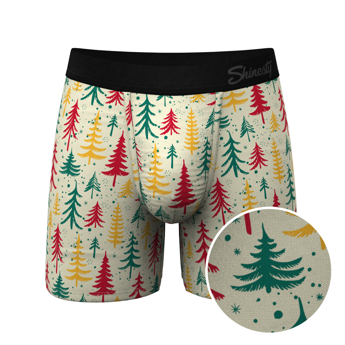 The Pine Tree Playboy | Retro Christmas Trees Ball Hammock® Pouch Underwear - Shinesty