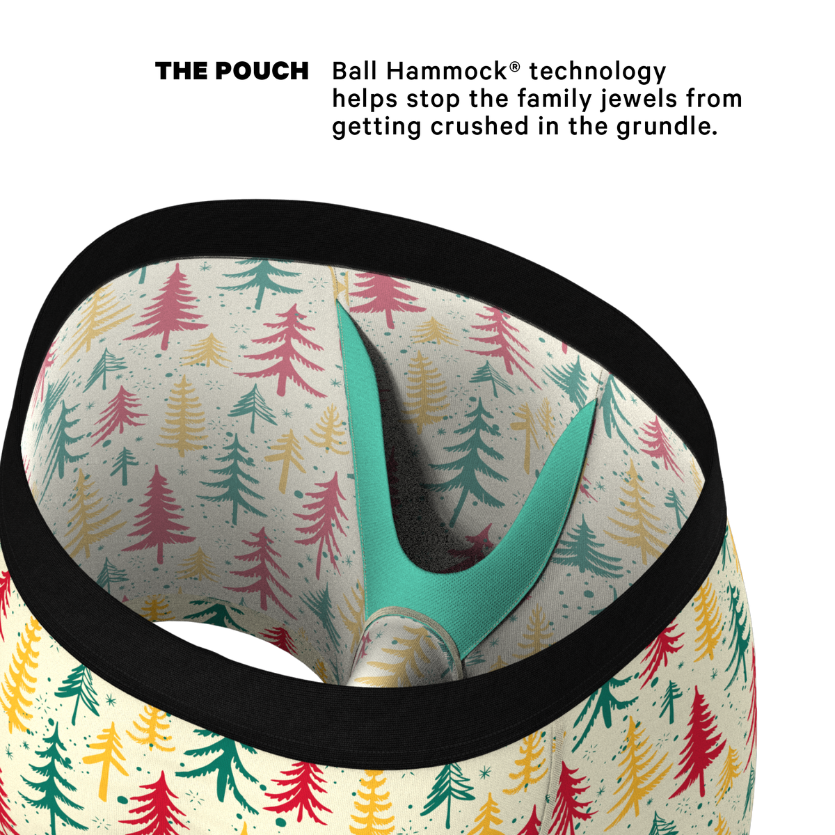 The Pine Tree Playboy | Retro Christmas Trees Ball Hammock® Pouch Underwear - Shinesty