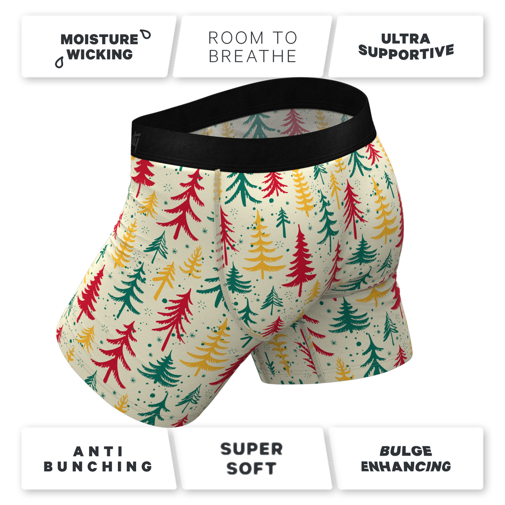 The Pine Tree Playboy | Retro Christmas Trees Ball Hammock® Pouch Underwear - Shinesty