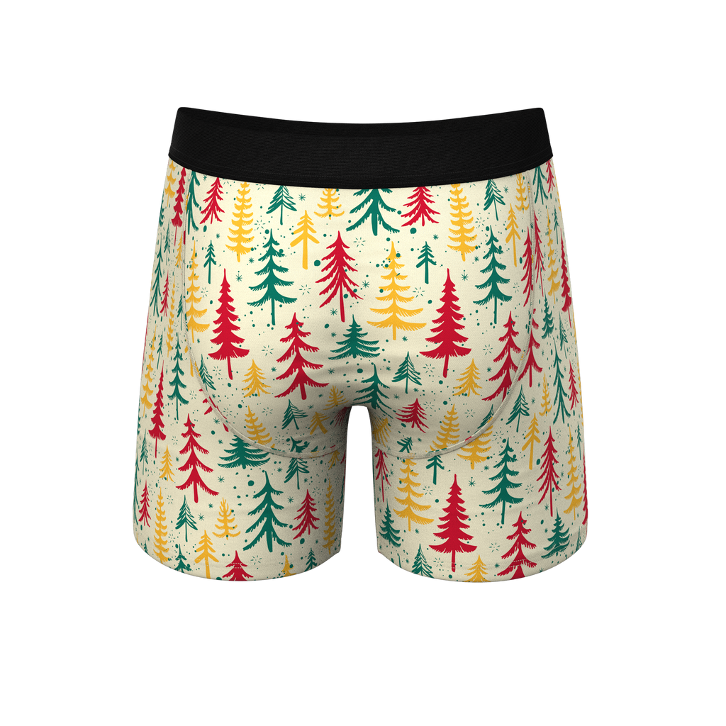 The Pine Tree Playboy | Retro Christmas Trees Ball Hammock® Pouch Underwear - Shinesty