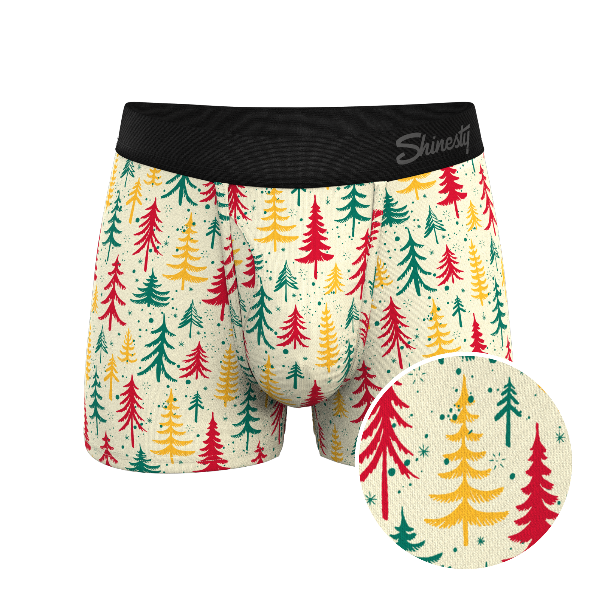 The Pine Tree Playboy | Retro Christmas Trees Ball Hammock® Pouch Trunks Underwear - Shinesty