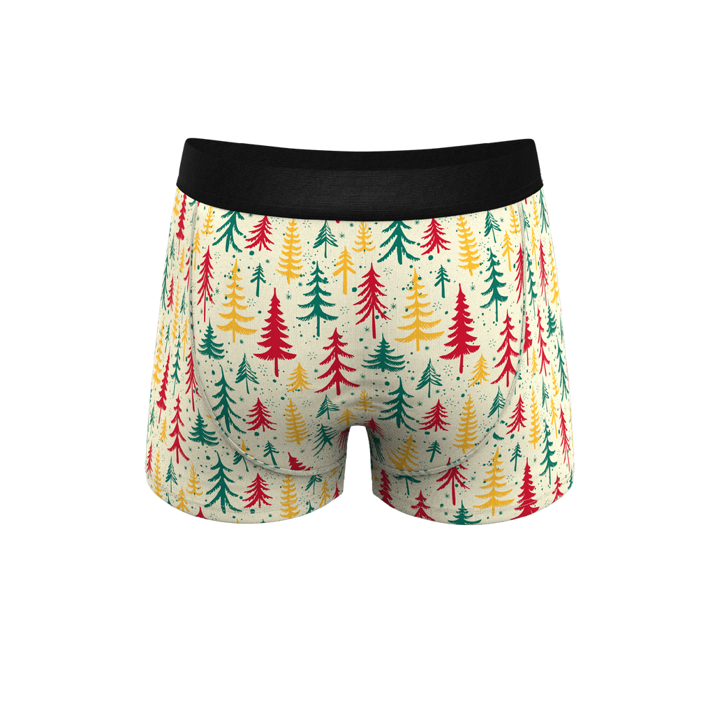 The Pine Tree Playboy | Retro Christmas Trees Ball Hammock® Pouch Trunks Underwear - Shinesty