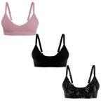The Pink & Glow | Boob Hammock™ Plunge Bralette 3 Pack - Shinesty