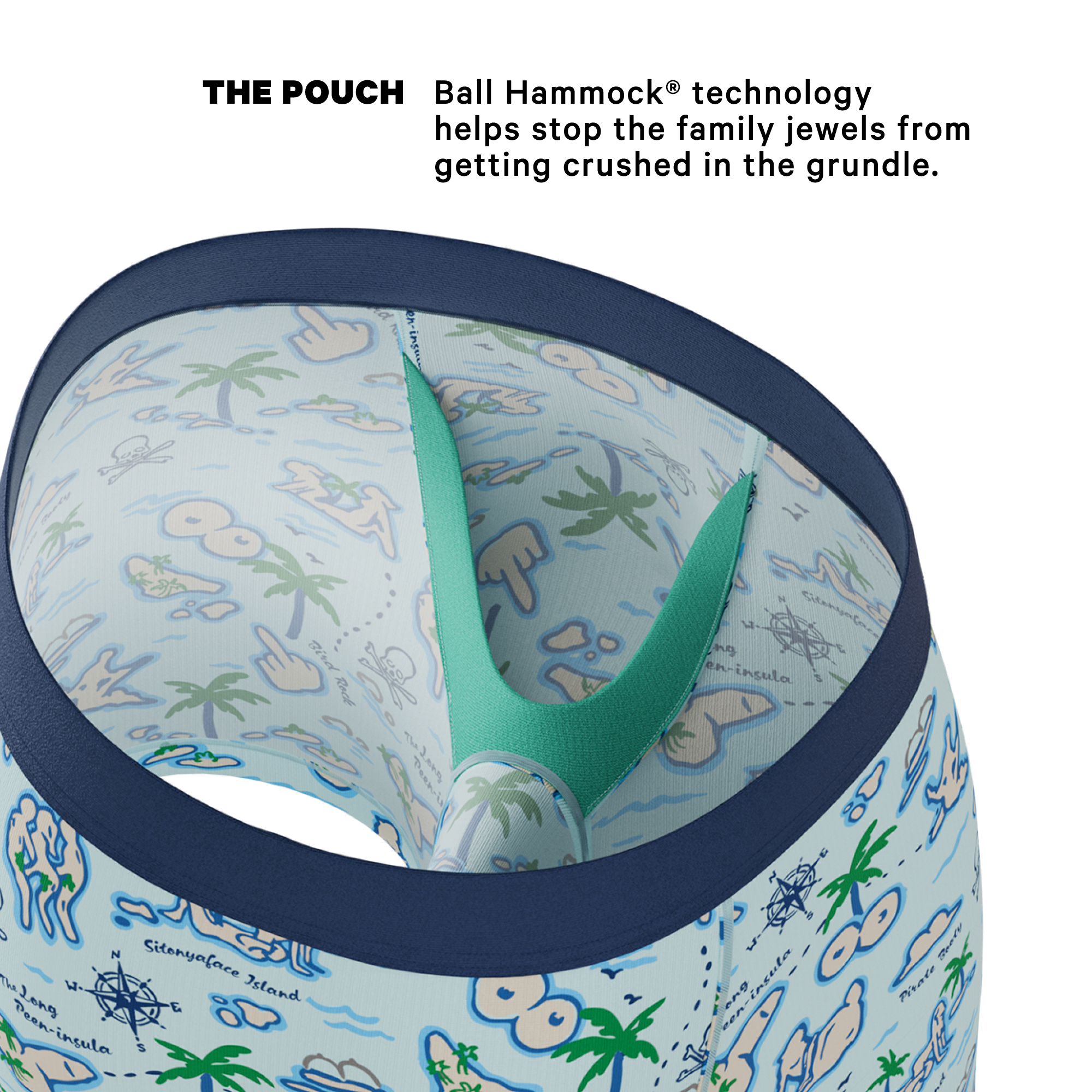 The Pirate's Booty | Naughty Map Ball Hammock® Pouch Underwear - Shinesty