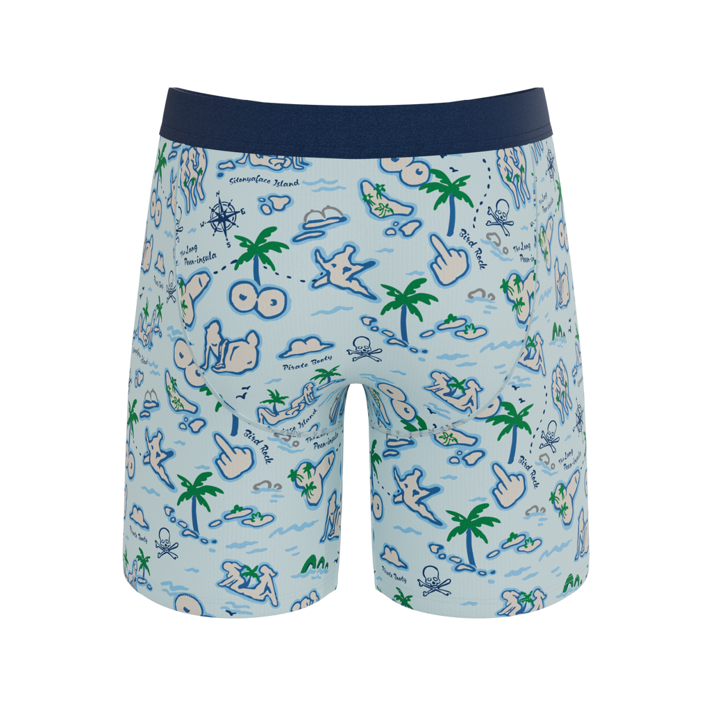 The Pirate's Booty | Naughty Map Ball Hammock® Boxer - Long Leg - Shinesty