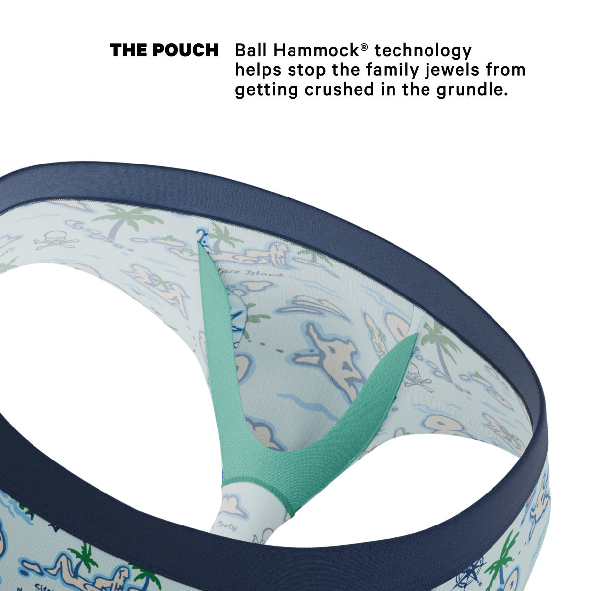 The Pirate's Booty | Naughty Map Ball Hammock® Pouch Underwear Briefs - Shinesty