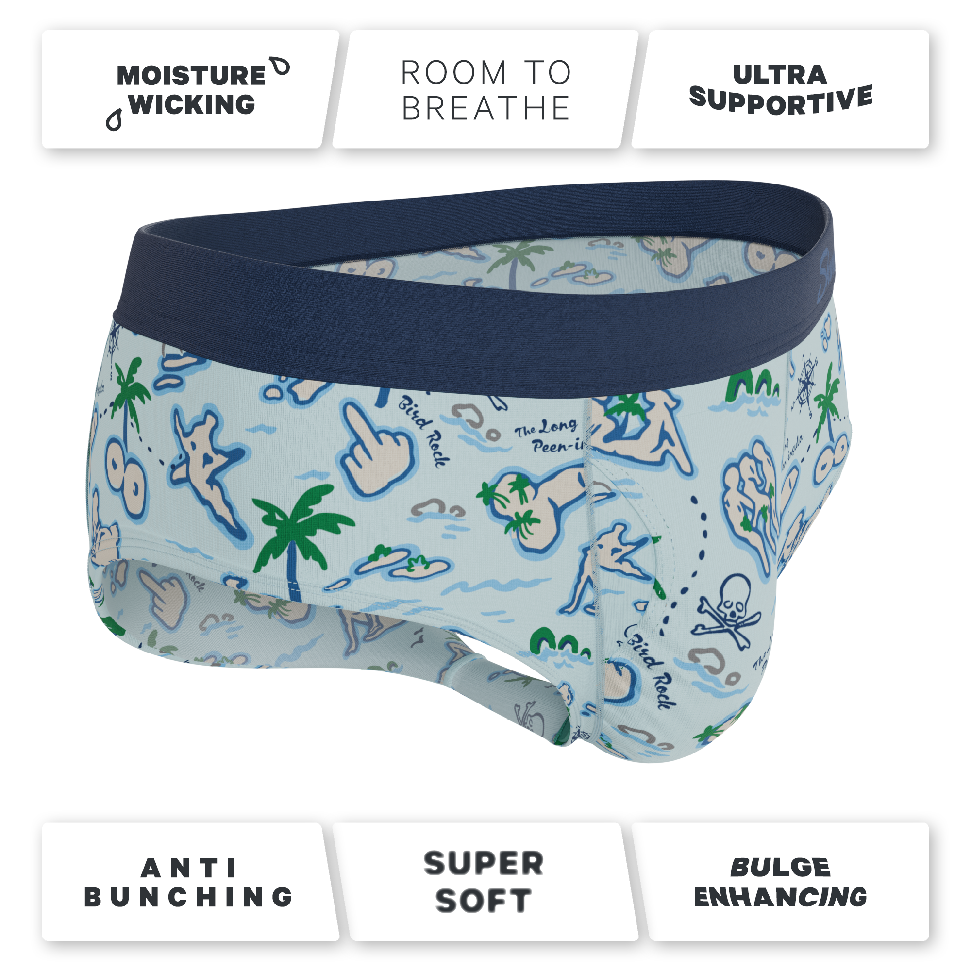 The Pirate's Booty | Naughty Map Ball Hammock® Pouch Underwear Briefs - Shinesty
