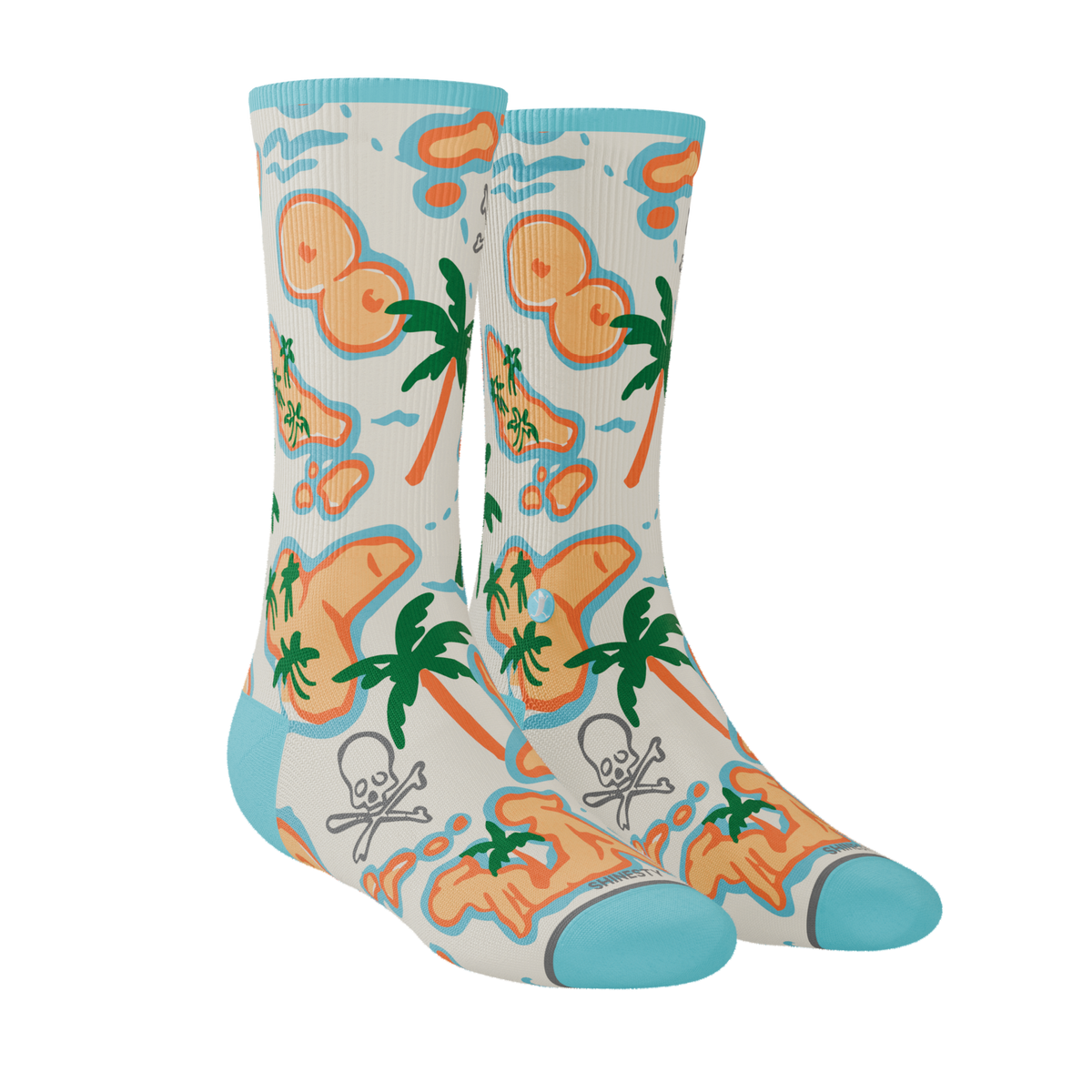 The Pirate's Booty | Naughty Map Heel Hammock™ Crew Socks - Shinesty