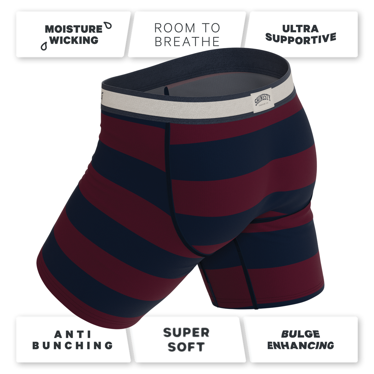 The Pitch | Rugby Stripe Ball Hammock® Boxer - Long Leg - Shinesty