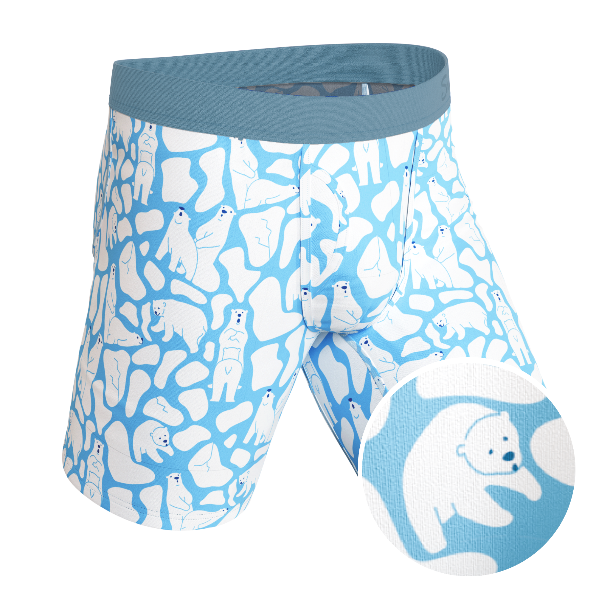 The Polar Polka | Polar Bear Scene Ball Hammock® Boxer - Long Leg - Shinesty