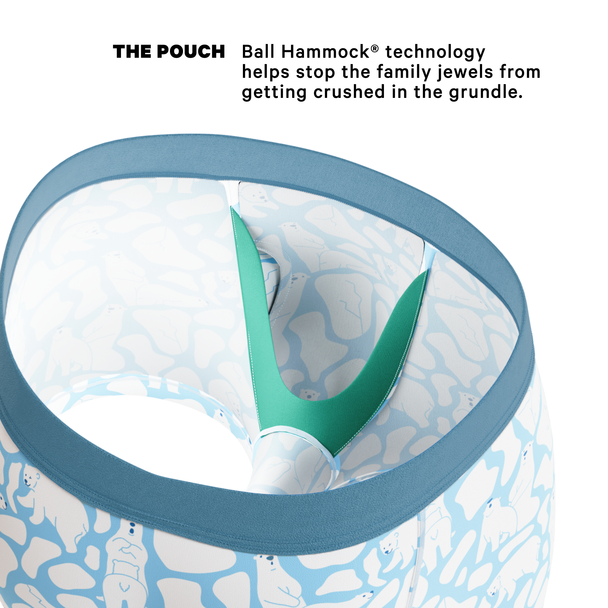 The Polar Polka | Polar Bear Scene Ball Hammock® Pouch Trunks Underwear - Shinesty