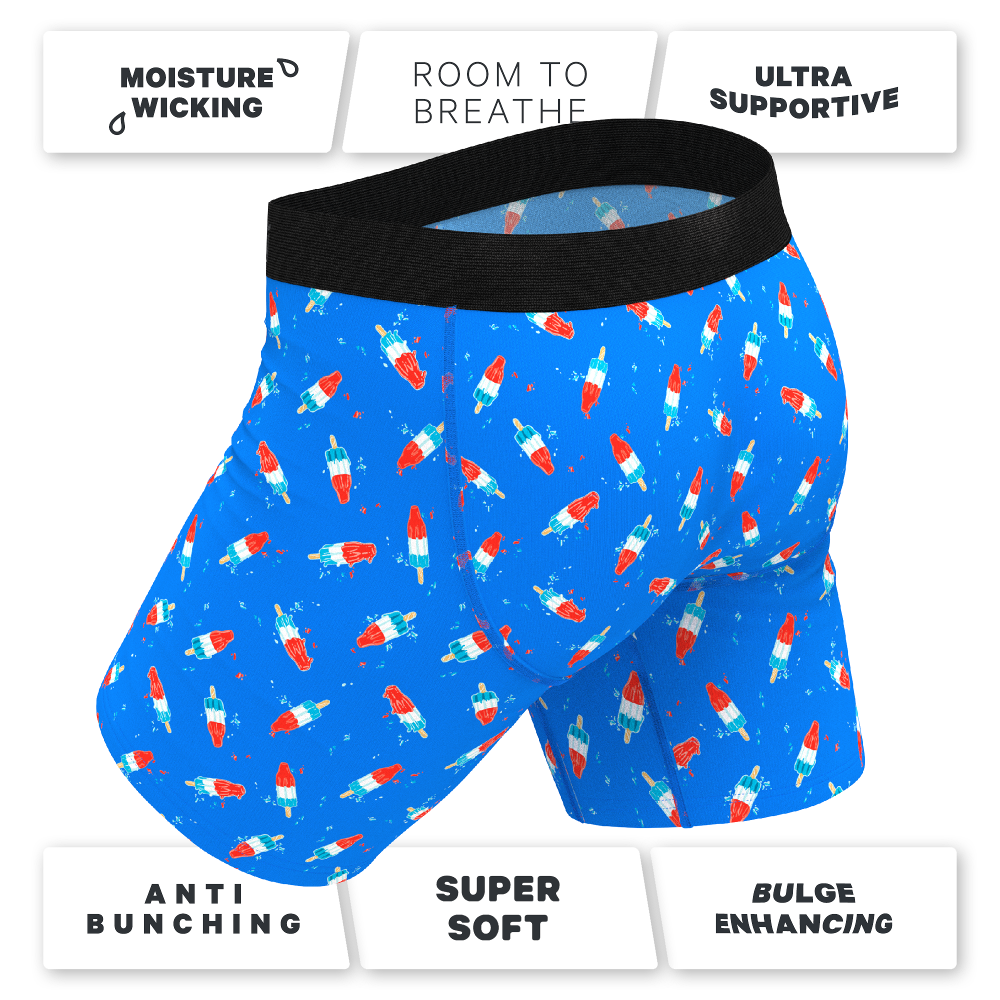 The Popsicle Stick Apex | USA Popsicle Ball Hammock® Boxer - Long Leg - Shinesty