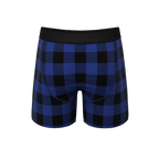 The Precious Plums | Blue Plaid Ball Hammock® Pouch Underwear With Fly - Shinesty