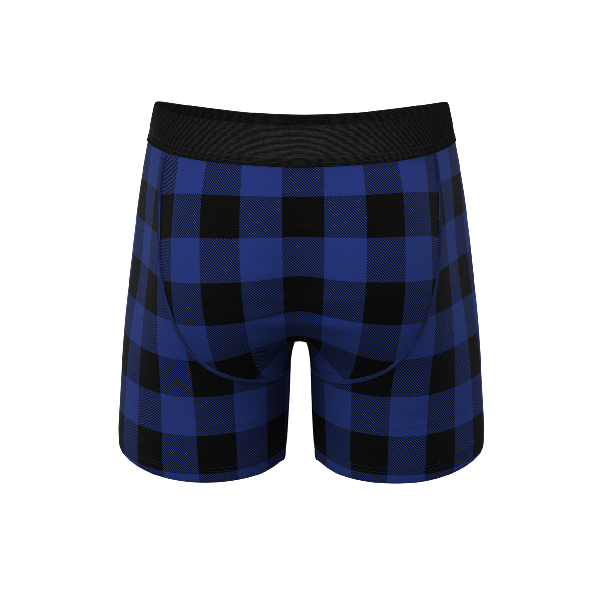 The Precious Plums | Blue Plaid Ball Hammock® Pouch Underwear With Fly - Shinesty