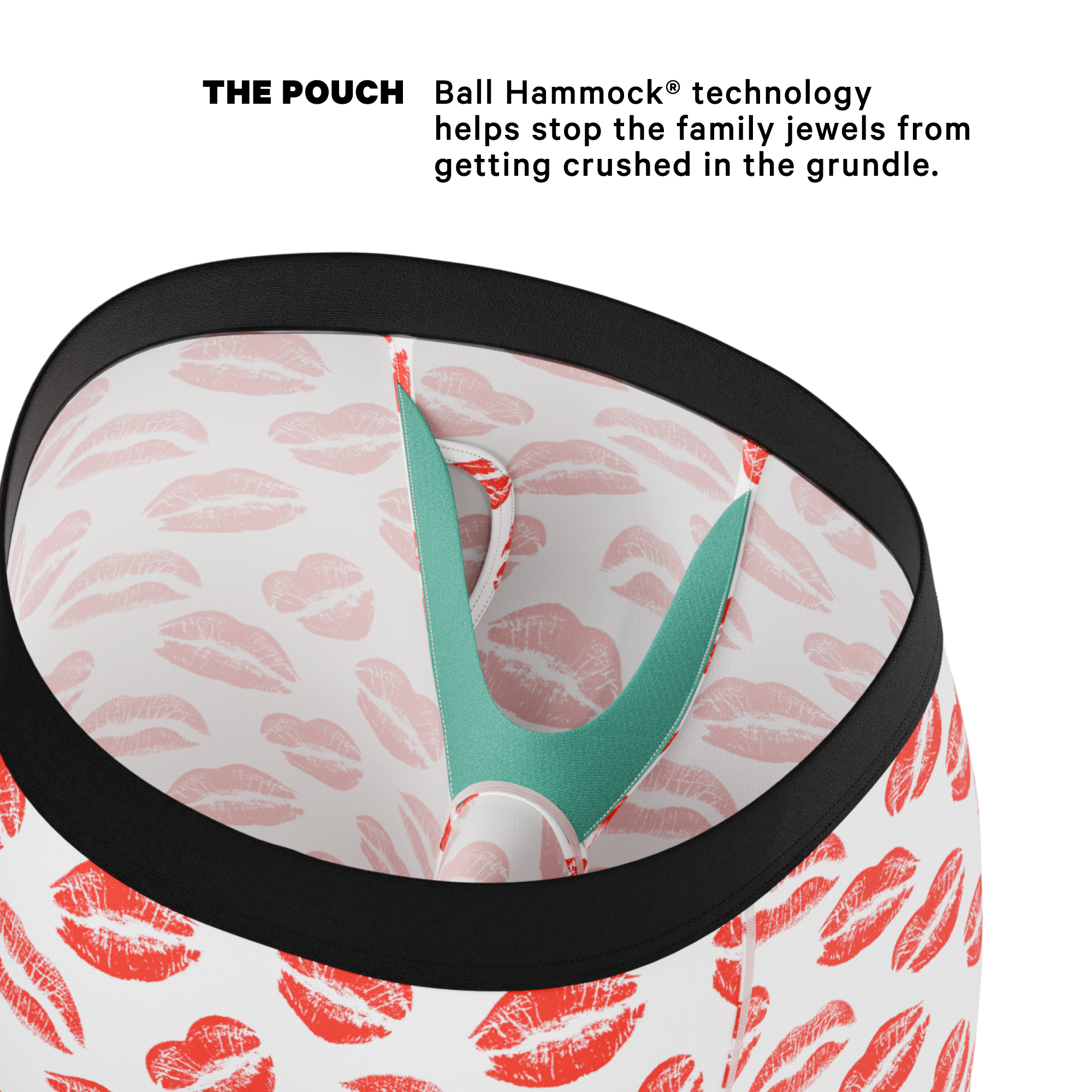 The Pucker Up | Lipstick Kiss Ball Hammock® Boxer - Long Leg - Shinesty