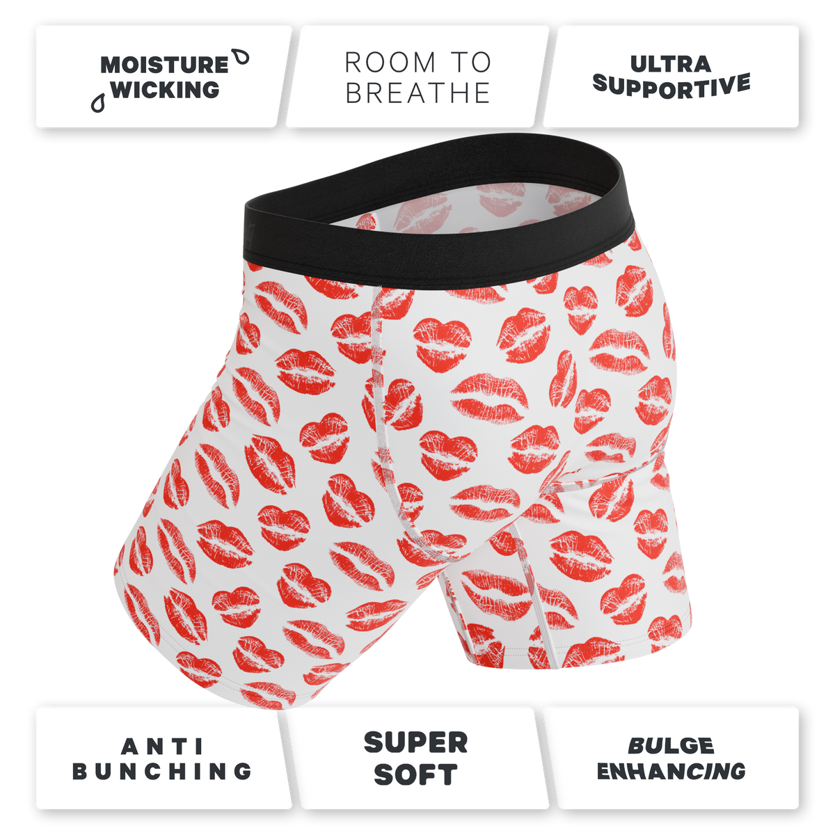 The Pucker Up | Lipstick Kiss Ball Hammock® Boxer - Long Leg - Shinesty