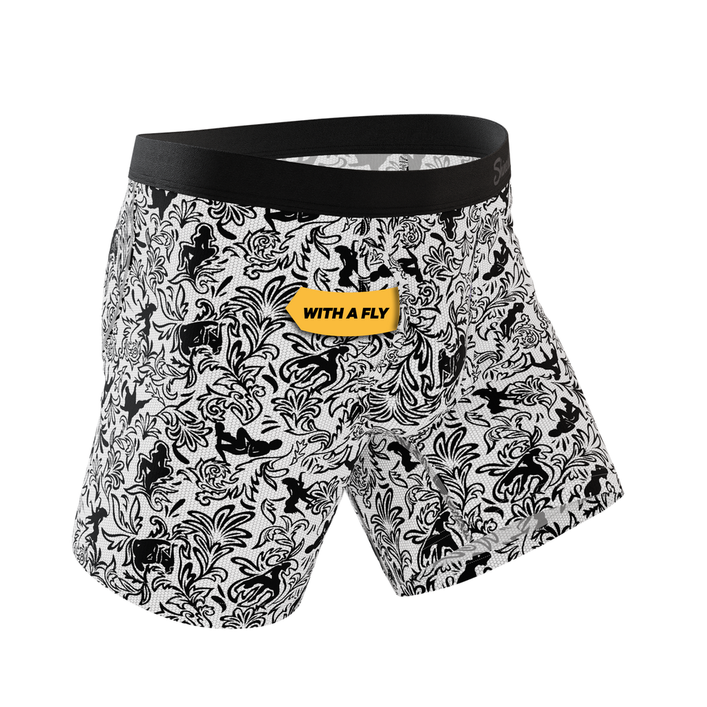 The Racy & Lacy | Provocative Lace Print Ball Hammock® Pouch Underwear With Fly - Shinesty