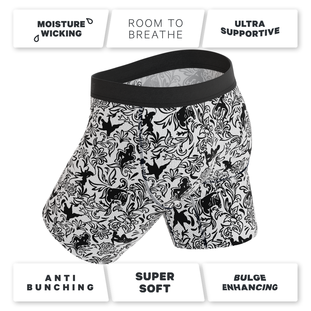 The Racy & Lacy | Provocative Lace Print Ball Hammock® Boxer - Long Leg - Shinesty