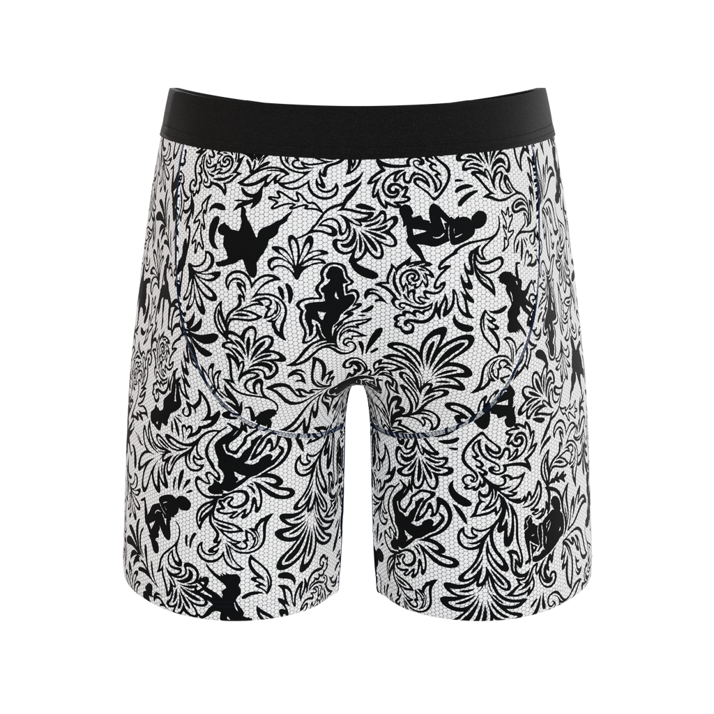 The Racy & Lacy | Provocative Lace Print Ball Hammock® Boxer - Long Leg - Shinesty