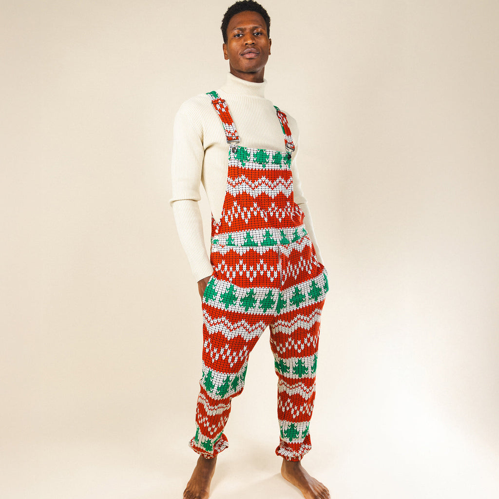 The Red Ryder | Fair Isle Knit Print Pajamaralls® - Shinesty