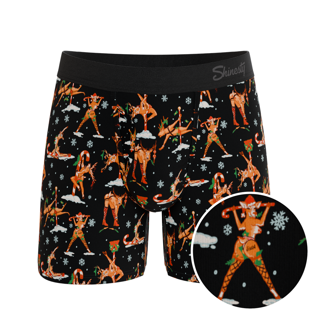 The Rein Dance | Christmas Reindeer Ball Hammock® Pouch Underwear With Fly - Shinesty