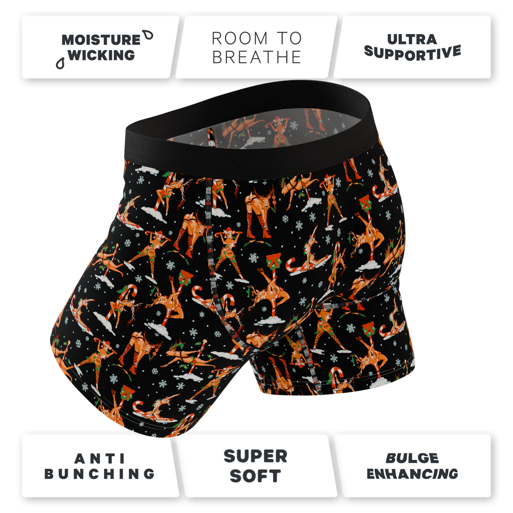 The Rein Dance | Christmas Reindeer Ball Hammock® Pouch Underwear With Fly - Shinesty