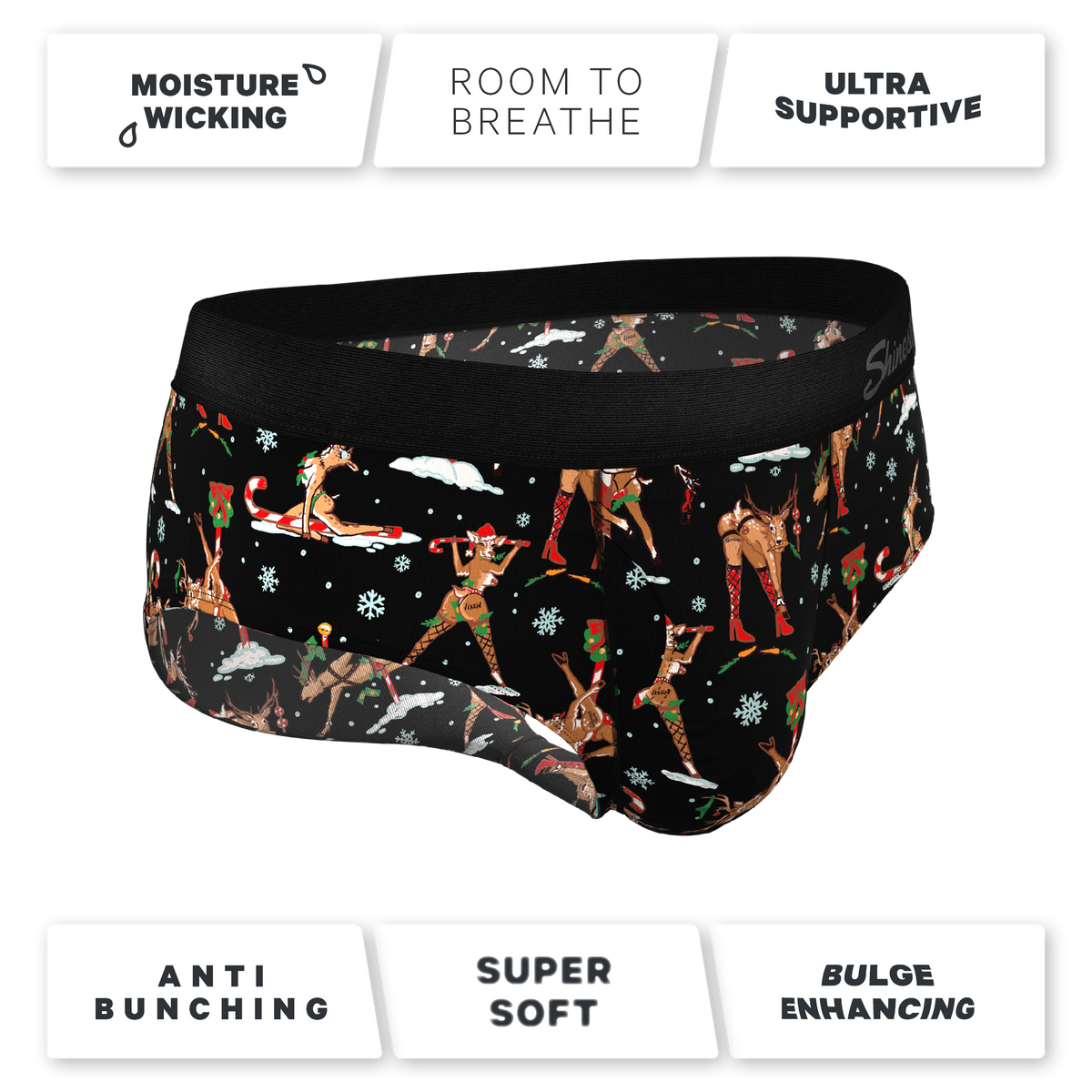 The Rein Dance | Christmas Reindeer Ball Hammock® Pouch Underwear Briefs - Shinesty