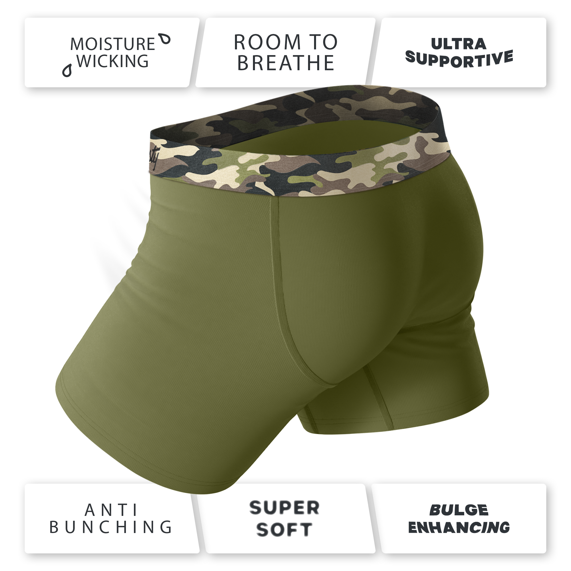 The Reinforcement | Tonal Camo Ball Hammock® Pouch Underwear With Fly - Shinesty