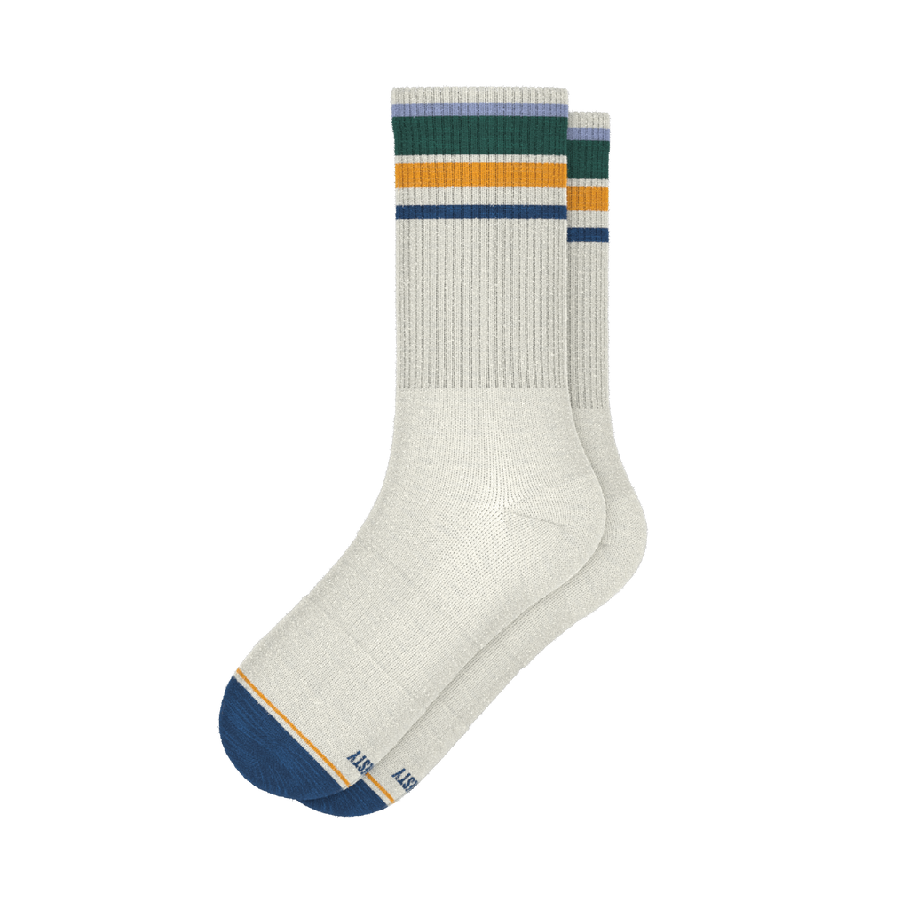 The Retro Actives | Retro Stripe Heel Hammock™ Crew Socks - Shinesty