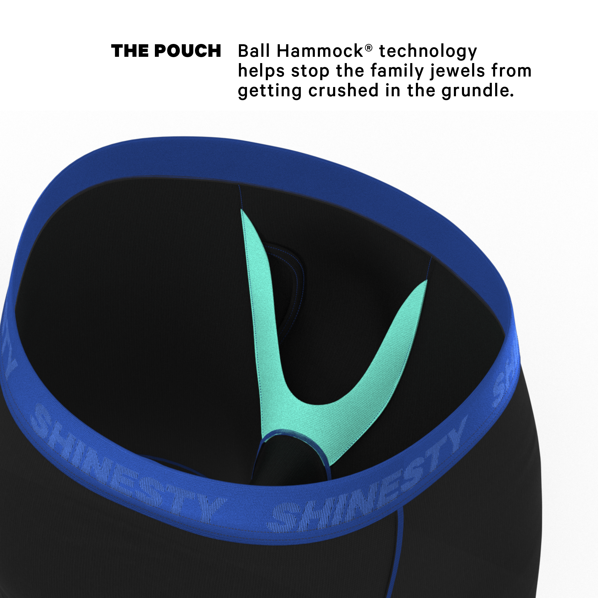 The Rhythm & Blues | Black and Blue Ball Hammock® Boxer - Long Leg - Shinesty