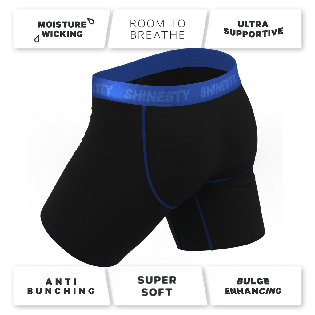 The Rhythm & Blues | Black and Blue Ball Hammock® Boxer - Long Leg - Shinesty
