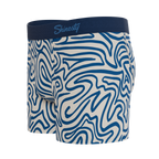 The Rio Grande | Abstract Navy Line Youth Boxer Briefs - Shinesty