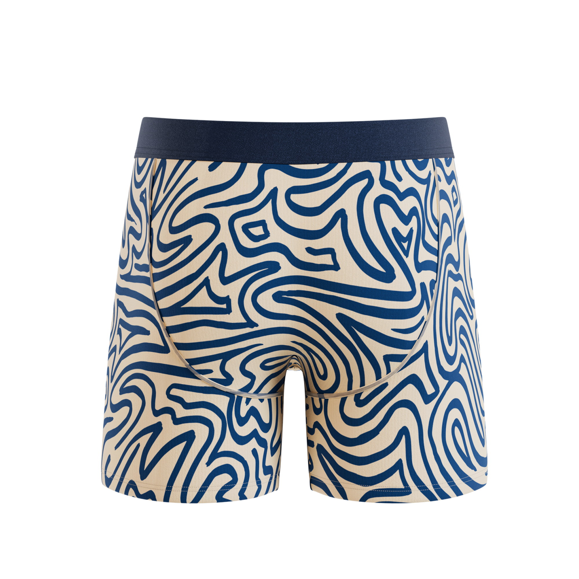 The Rio Grande | Abstract Navy Line Ball Hammock® Pouch Underwear - Shinesty