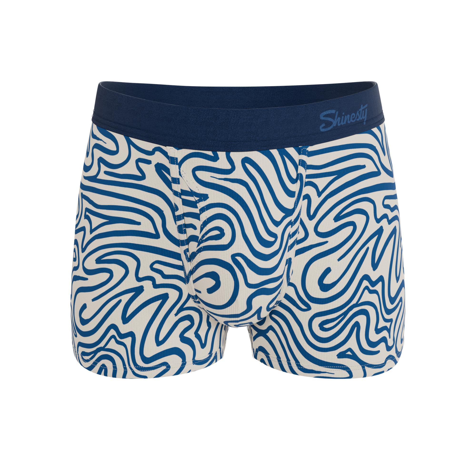 The Rio Grande | Abstract Navy Line Ball Hammock® Pouch Trunks Underwear - Shinesty