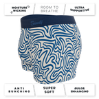 The Rio Grande | Abstract Navy Line Ball Hammock® Pouch Trunks Underwear - Shinesty