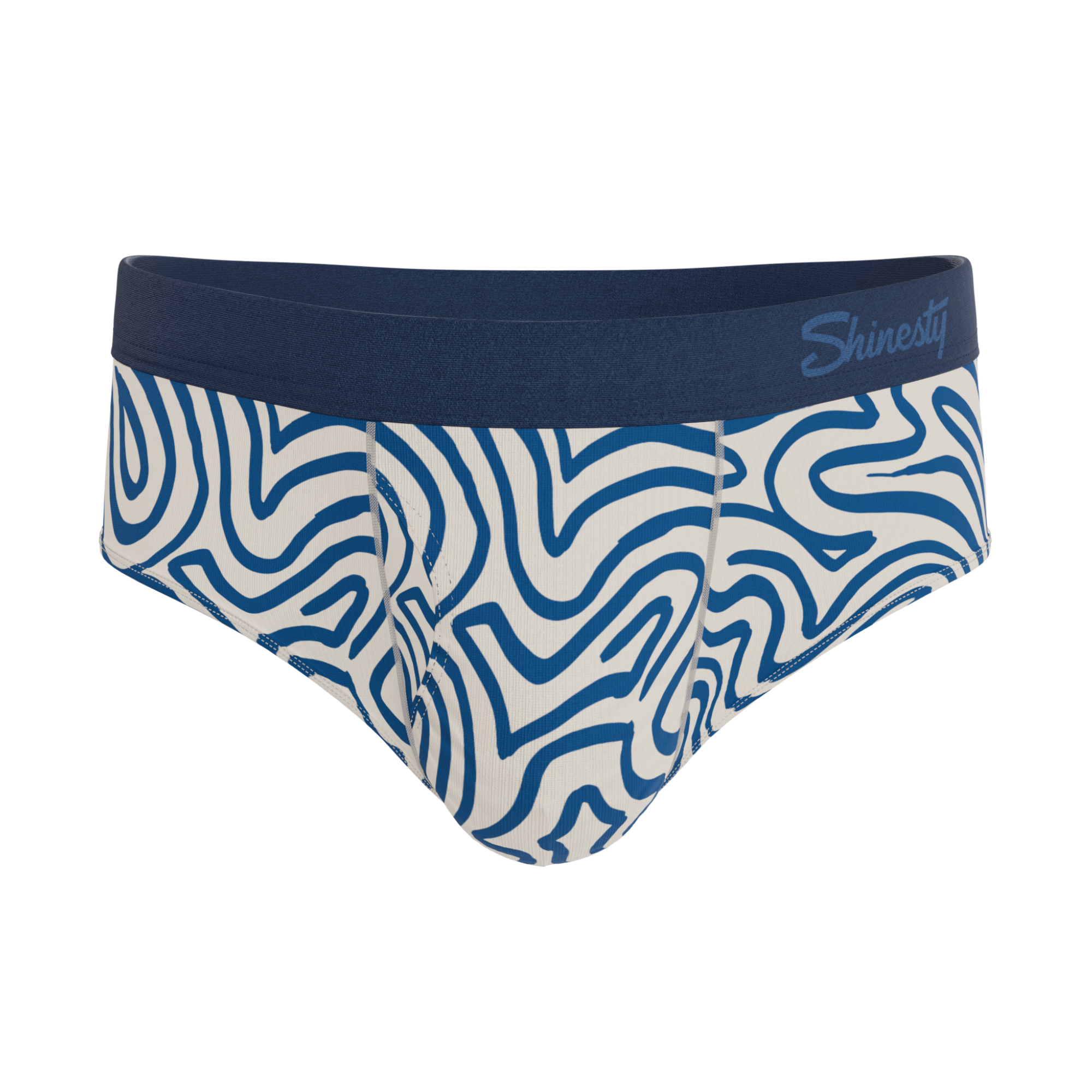 The Rio Grande | Abstract Navy Line Ball Hammock® Pouch Underwear Briefs - Shinesty