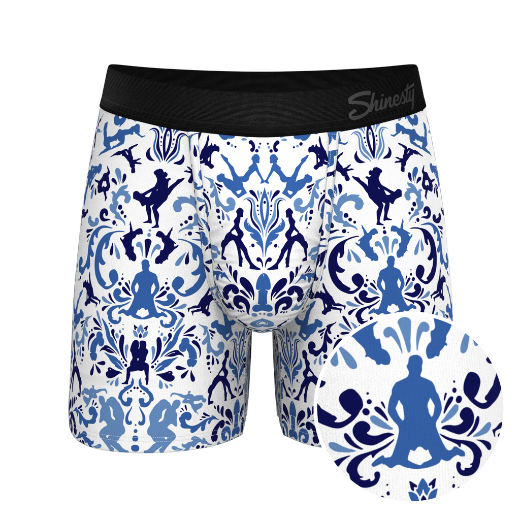 The Risqué Rorschach  | Blue Willow Ball Hammock® Pouch Underwear - Shinesty