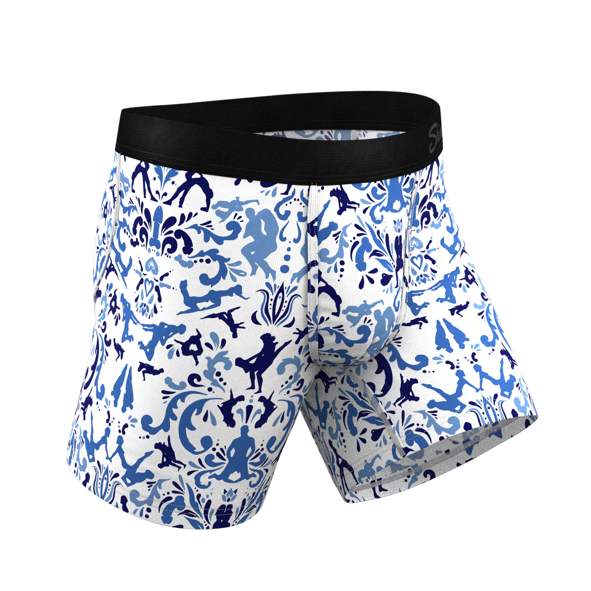 The Risqué Rorschach  | Blue Willow Ball Hammock® Pouch Underwear - Shinesty