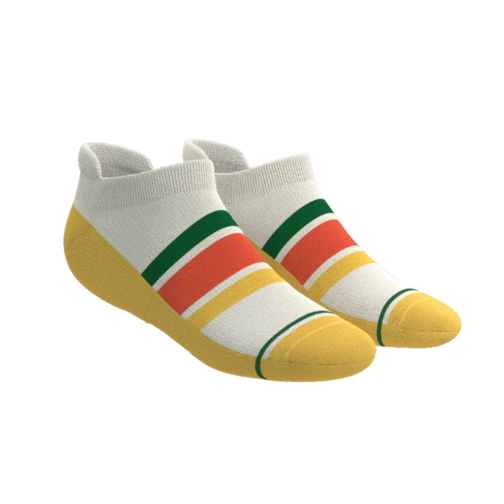 The Roller Rink | Retro Stripes Heel Hammock™ Ankle Socks - Shinesty