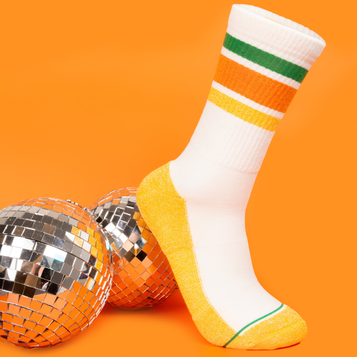 The Roller Rink | Retro Stripes Heel Hammock™ Crew Socks - Shinesty