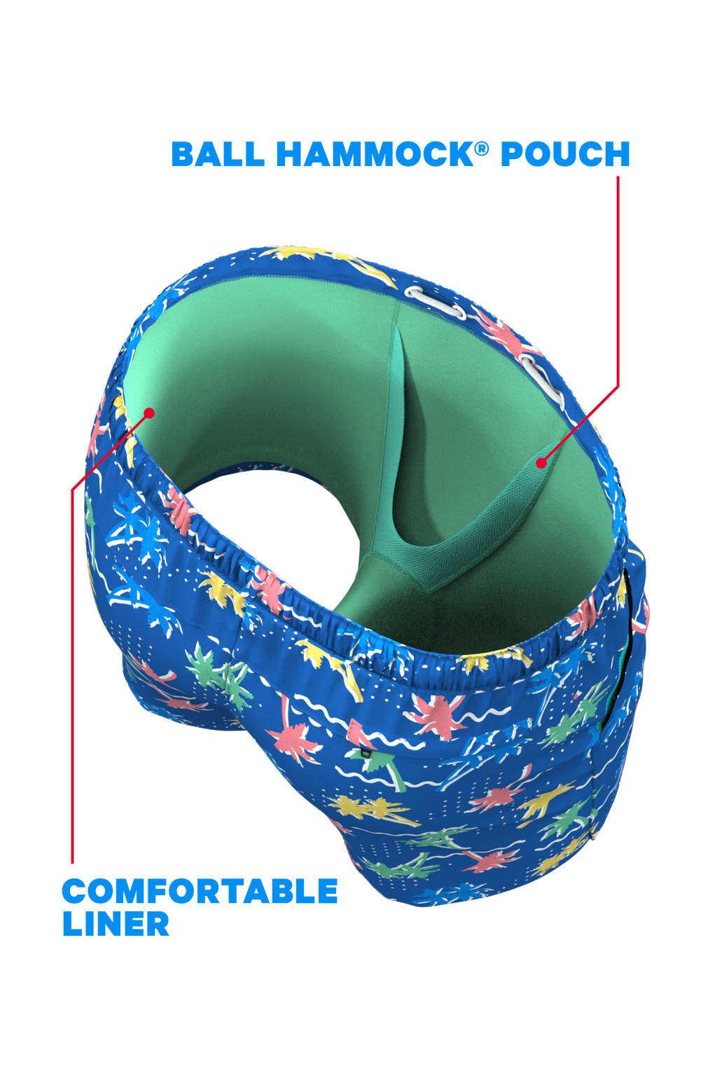 The SPF 69 | Retro Tropical Ball Hammock® Pouch 8" Swim Trunks - Shinesty