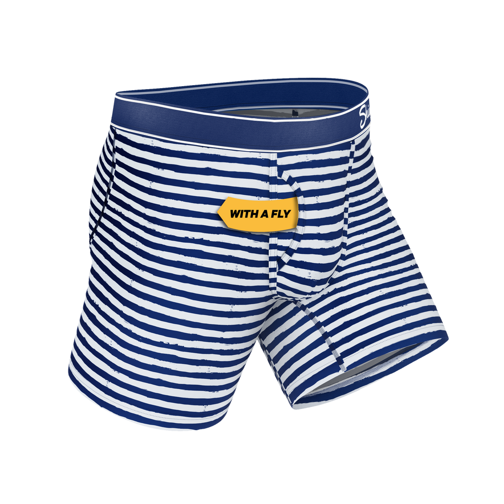 The Sailor | Nautical Stripe Ball Hammock® Pouch Underwear With Fly - Shinesty