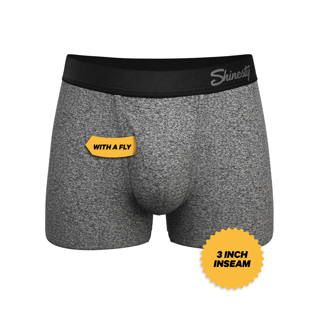 The Seattle Skyline | Black Marble Heather Ball Hammock® Pouch Trunk Underwear - Shinesty