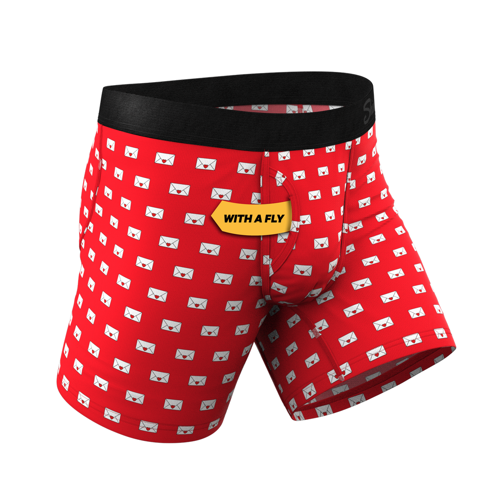 The Secret Admirer | Valentines Letters Ball Hammock® Pouch Underwear With Fly - Shinesty