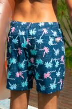 The Shorebreak | Navy Tropical Ball Hammock® Pouch 8" Swim Trunks - Shinesty