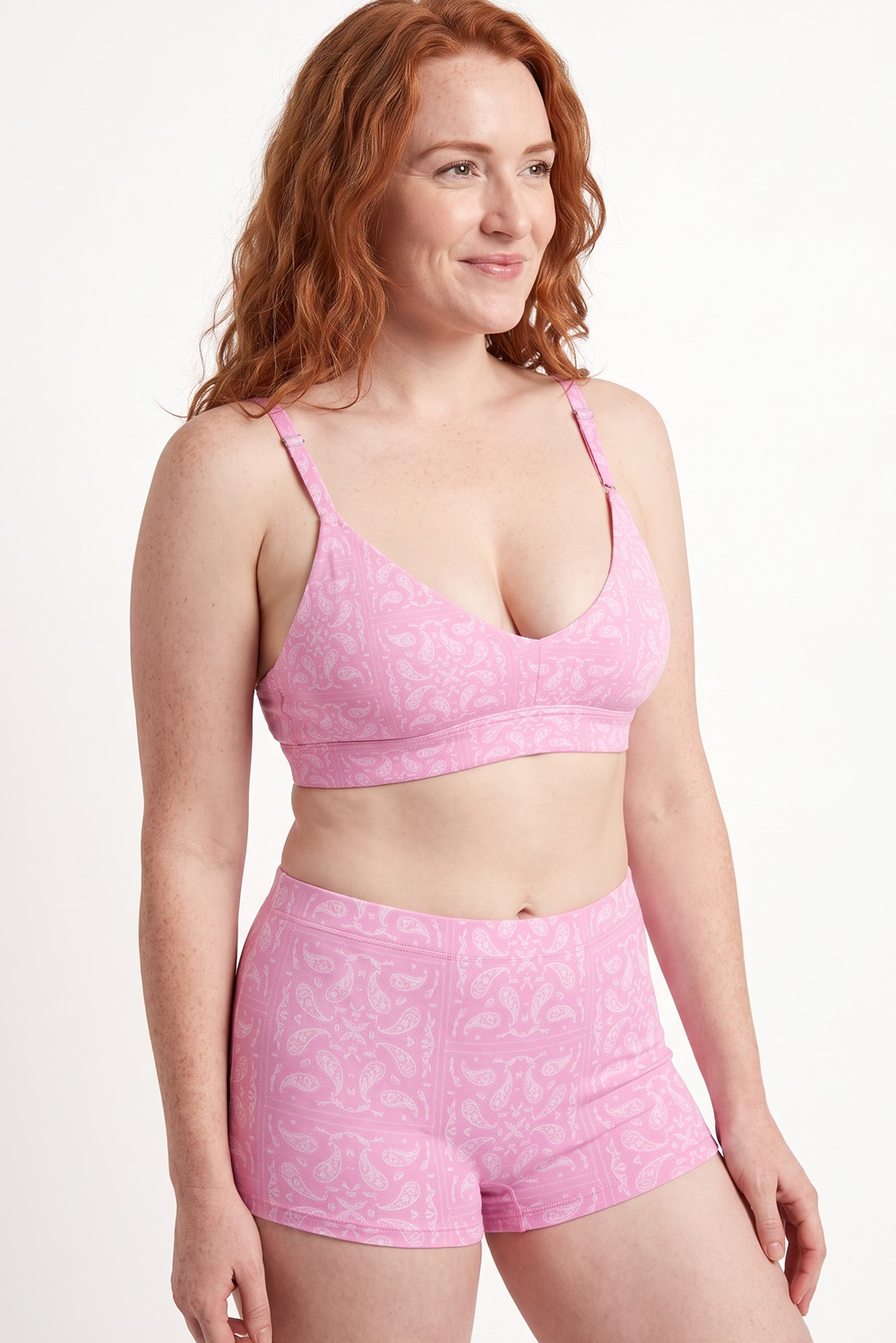 The Silk & Saddle | Pink Bandana Boob Hammock™ Plunge Bralette - Shinesty