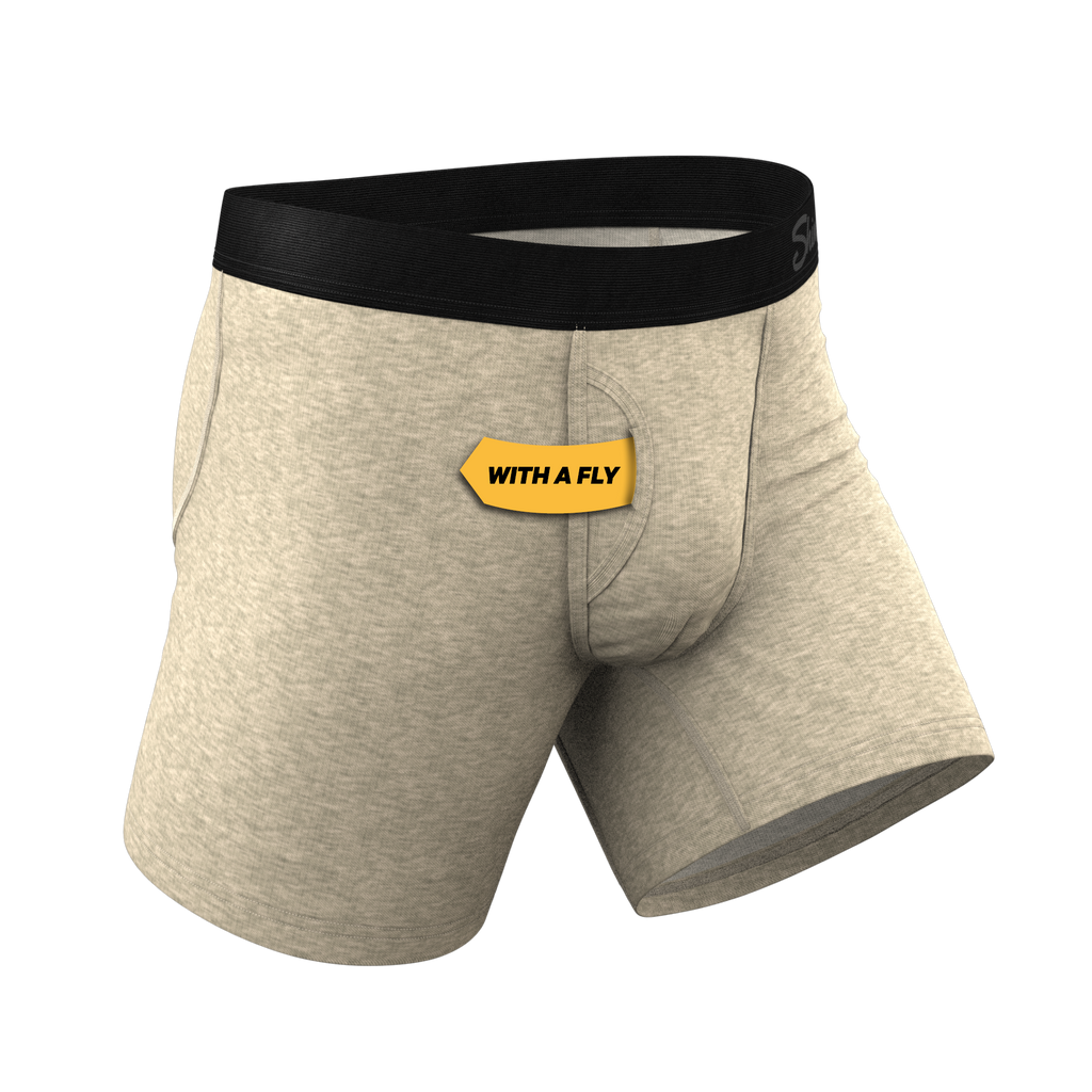 The Silver Fox | Oatmeal Heather Ball Hammock® Pouch Underwear With Fly - Shinesty