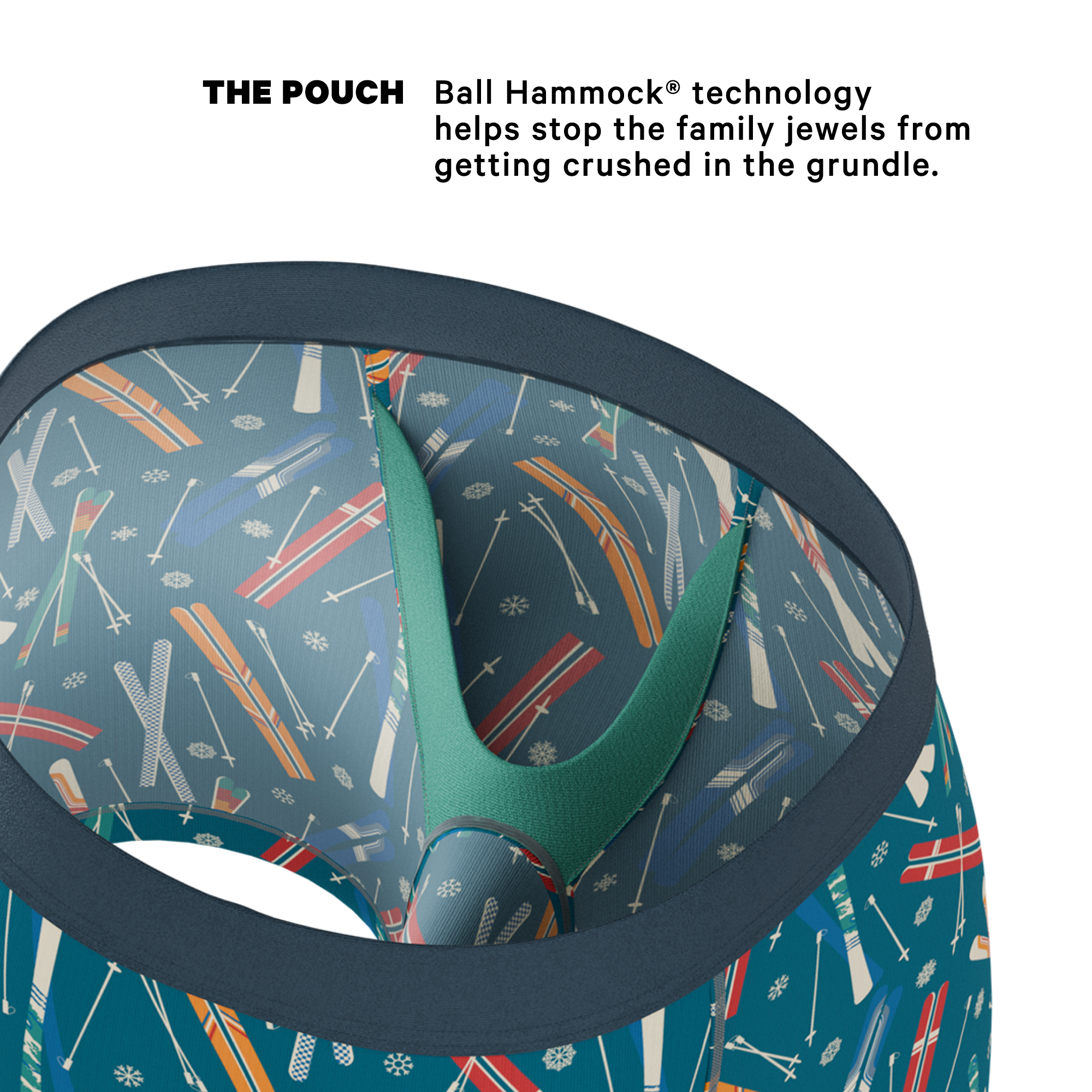 The Ski In Ski Out | Retro Ski Ball Hammock® Pouch Underwear - Shinesty