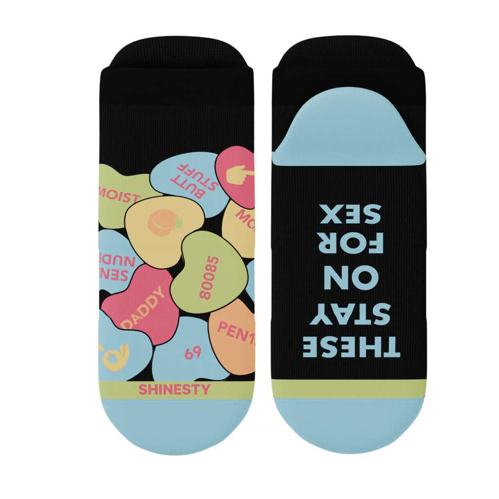 The Smooth Talker | Candy Hearts Heel Hammock™ Ankle Socks - Shinesty
