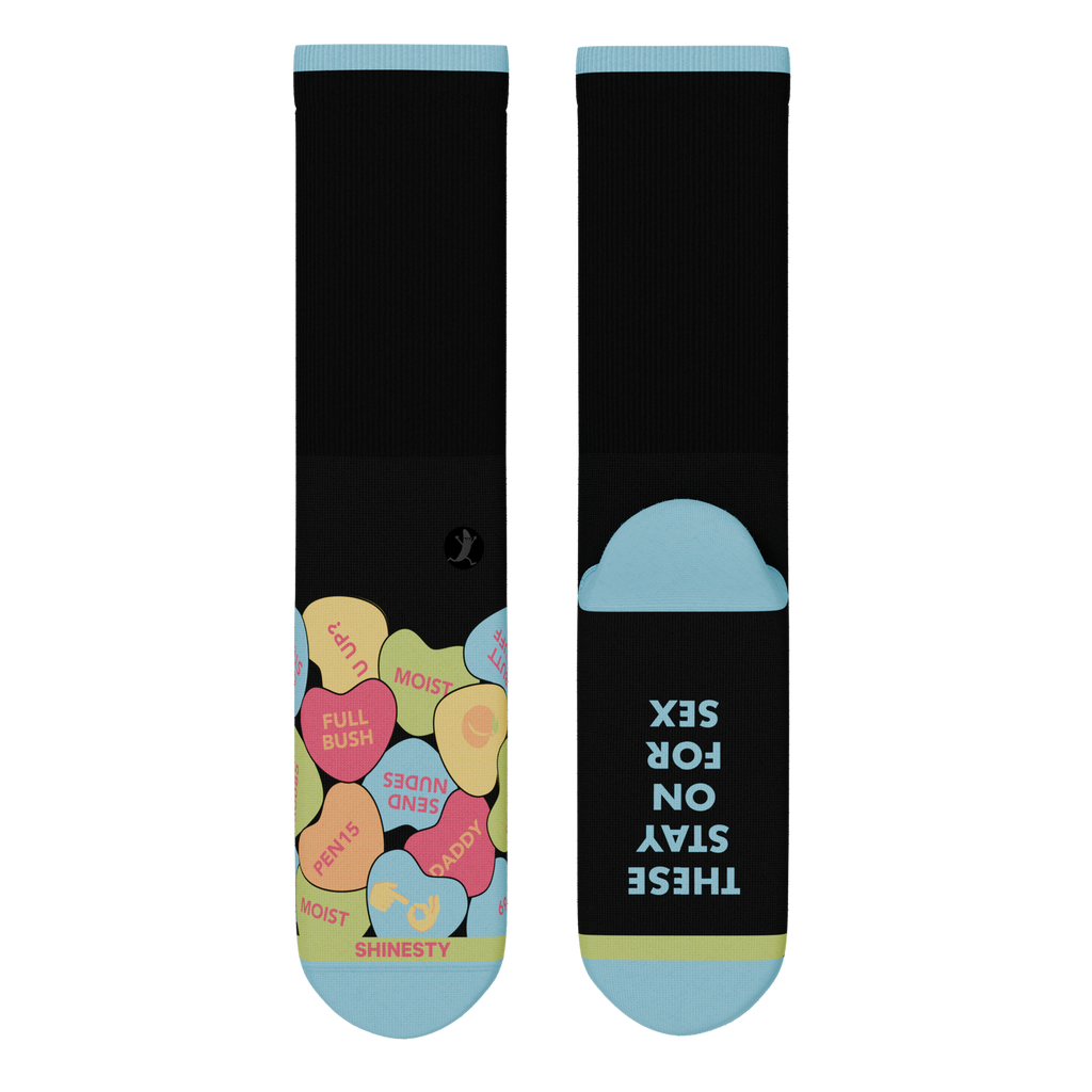 The Smooth Talker | Candy Hearts Heel Hammock™ Crew Socks - Shinesty